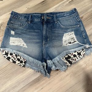 EUC Divided by H + M X Disney Collaboration Mickey Mouse Jean Cut off shorts